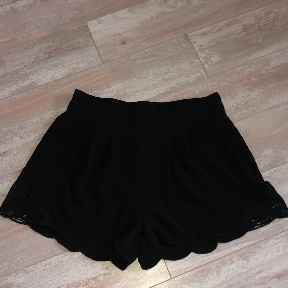 Dex Black Lace Trim Shorts